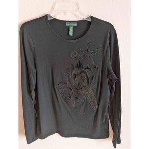 Lauren Ralph Lauren, M embellished long sleeve Tee